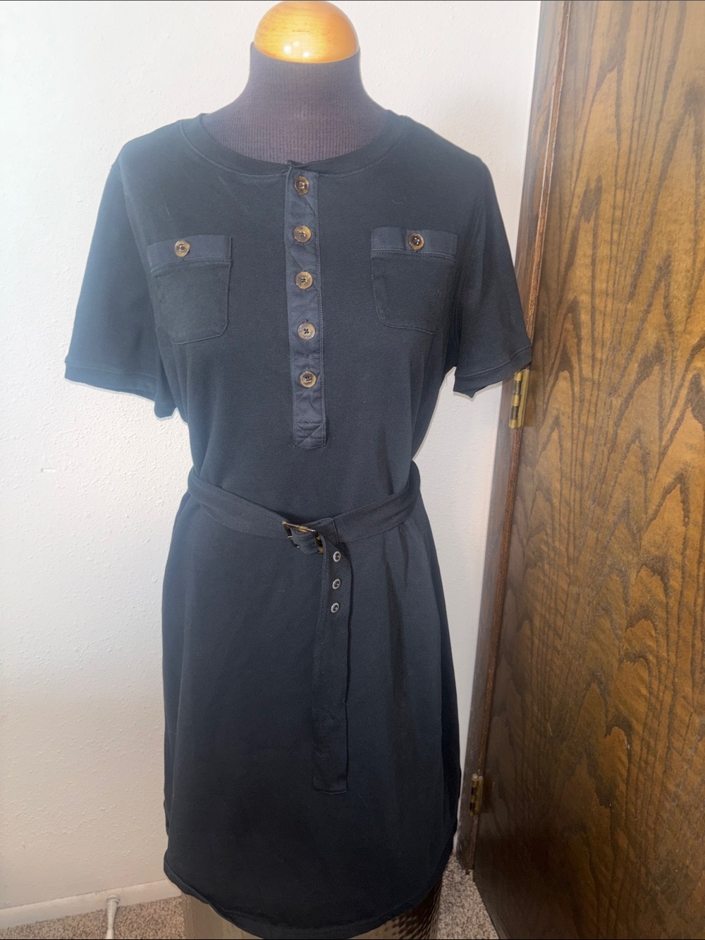 Lauren Ralph Lauren Pullover Button Front Dress with Removable Belt size 1X